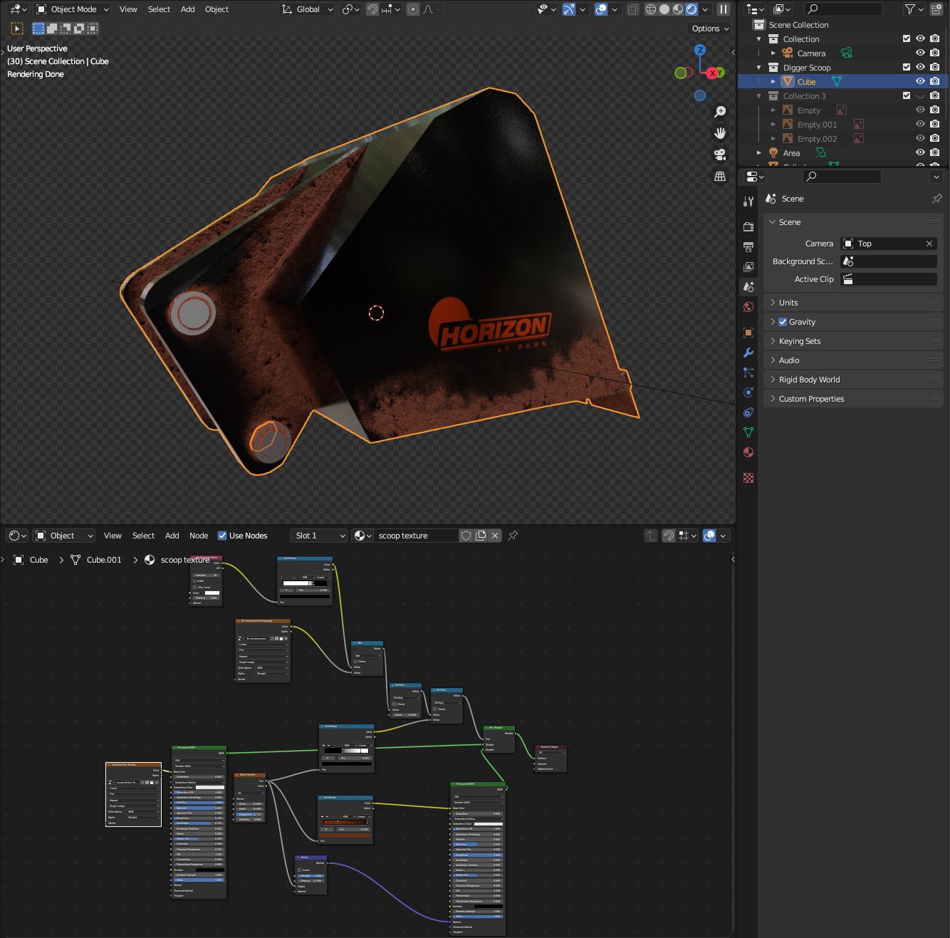 Scoop modeling in Blender viewport